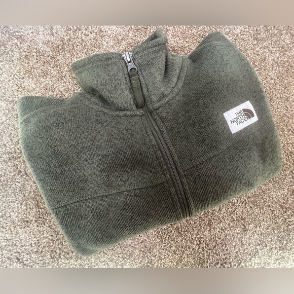 North Face Sweatshirt Mens Small Green Design 1/2 Zip Fleece Line E4 - Picture 8 of 8